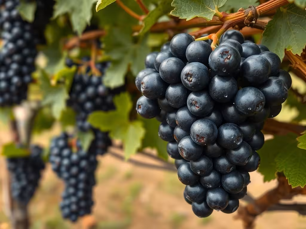 Grappes de raisins gamay fraîchement récoltées dans les vignes du Beaujolais
