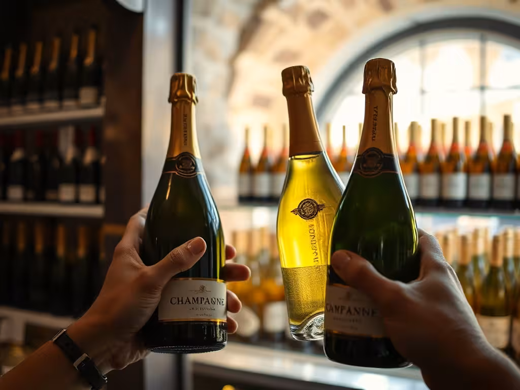 Sélection de bouteilles champagne en cave ou magasin — guide pratique pour trouver les bonnes affaires sans compromettre la qualité