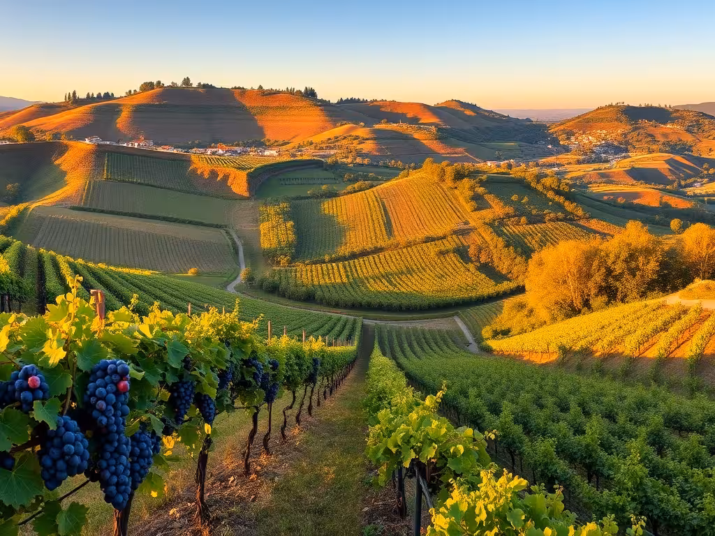 Paysages viticoles français de trois régions (Beaujolais, Loire, Rhône) montrant la diversité des terroirs en automne.