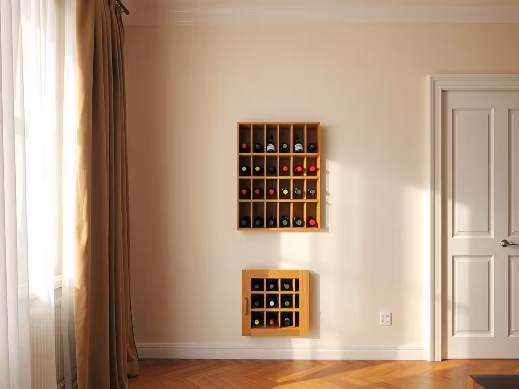 Coin de rangement du vin en appartement : bouteilles conservées intelligemment dans un meuble dédié.