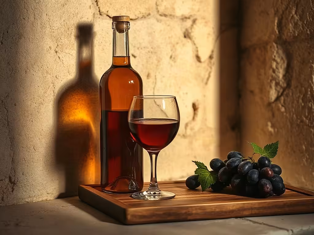 Commandaria, grand vin doux historique de Chypre à la teinte ambrée.